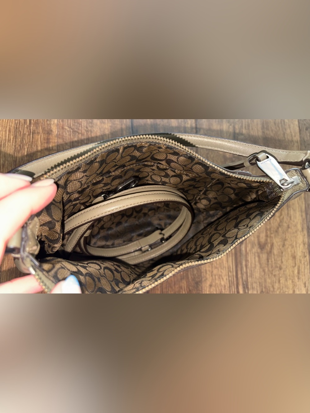 Coach Madison Top Handle, Olive - Picture 7 of 10